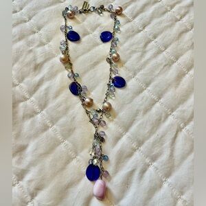 💜Glam Julz Elegant Purple and Pink Bead Necklace